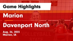 Marion  vs Davenport North  Game Highlights - Aug. 26, 2023