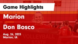 Marion  vs Don Bosco Game Highlights - Aug. 26, 2023