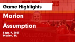 Marion  vs Assumption  Game Highlights - Sept. 9, 2023