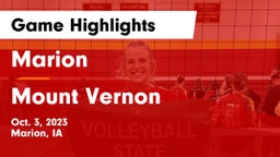 Marion  vs Mount Vernon  Game Highlights - Oct. 3, 2023