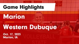 Marion  vs Western Dubuque Game Highlights - Oct. 17, 2023