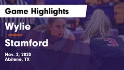Wylie  vs Stamford  Game Highlights - Nov. 2, 2020