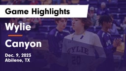 Wylie  vs Canyon  Game Highlights - Dec. 9, 2023