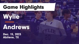 Wylie  vs Andrews  Game Highlights - Dec. 15, 2023