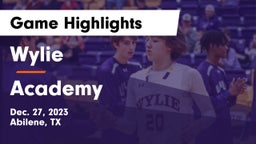 Wylie  vs Academy  Game Highlights - Dec. 27, 2023