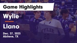 Wylie  vs Llano  Game Highlights - Dec. 27, 2023