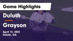 Duluth  vs Grayson  Game Highlights - April 12, 2023