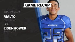 Recap: Rialto  vs. Eisenhower  2016