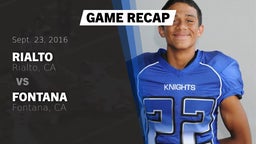 Recap: Rialto  vs. Fontana  2016