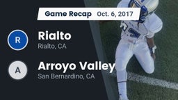 Recap: Rialto  vs. Arroyo Valley  2017