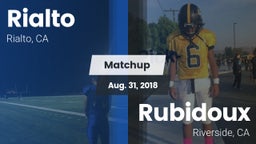 Matchup: Rialto  vs. Rubidoux  2018