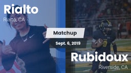 Matchup: Rialto  vs. Rubidoux  2019