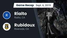 Recap: Rialto  vs. Rubidoux  2019