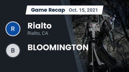 Recap: Rialto  vs. BLOOMINGTON 2021