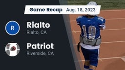 Recap: Rialto  vs. Patriot  2023