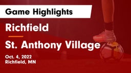 Richfield  vs St. Anthony Village  Game Highlights - Oct. 4, 2022