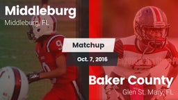 Matchup: Middleburg High vs. Baker County  2016