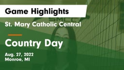 St. Mary Catholic Central  vs Country Day Game Highlights - Aug. 27, 2022