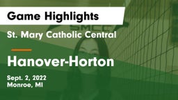 St. Mary Catholic Central  vs Hanover-Horton  Game Highlights - Sept. 2, 2022