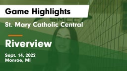 St. Mary Catholic Central  vs Riverview  Game Highlights - Sept. 14, 2022