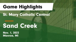 St. Mary Catholic Central  vs Sand Creek Game Highlights - Nov. 1, 2022