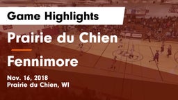 Prairie du Chien  vs Fennimore  Game Highlights - Nov. 16, 2018