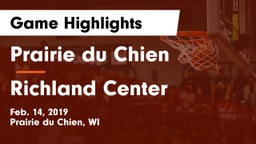 Prairie du Chien  vs Richland Center  Game Highlights - Feb. 14, 2019