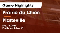 Prairie du Chien  vs Platteville  Game Highlights - Feb. 14, 2020