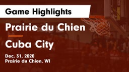 Prairie du Chien  vs Cuba City Game Highlights - Dec. 31, 2020