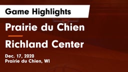 Prairie du Chien  vs Richland Center Game Highlights - Dec. 17, 2020