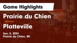 Prairie du Chien  vs Platteville  Game Highlights - Jan. 5, 2024