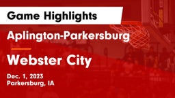 Aplington-Parkersburg  vs Webster City  Game Highlights - Dec. 1, 2023