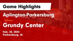 Aplington-Parkersburg  vs Grundy Center  Game Highlights - Feb. 20, 2024