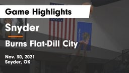 Snyder  vs Burns Flat-Dill City  Game Highlights - Nov. 30, 2021