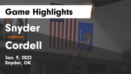 Snyder  vs Cordell  Game Highlights - Jan. 9, 2022