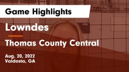 Lowndes  vs Thomas County Central  Game Highlights - Aug. 20, 2022