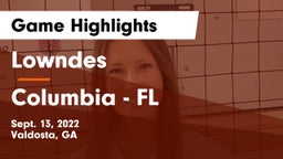 Lowndes  vs Columbia  - FL Game Highlights - Sept. 13, 2022