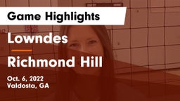 Lowndes  vs Richmond Hill  Game Highlights - Oct. 6, 2022