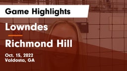 Lowndes  vs Richmond Hill  Game Highlights - Oct. 15, 2022