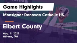 Monsignor Donovan Catholic HS vs Elbert County  Game Highlights - Aug. 9, 2022