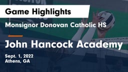Monsignor Donovan Catholic HS vs John Hancock Academy Game Highlights - Sept. 1, 2022