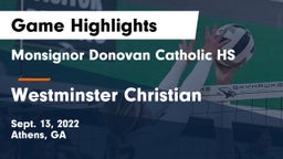 Monsignor Donovan Catholic HS vs Westminster Christian Game Highlights - Sept. 13, 2022