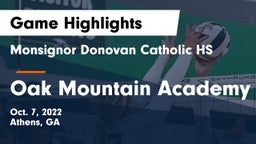 Monsignor Donovan Catholic HS vs Oak Mountain Academy Game Highlights - Oct. 7, 2022