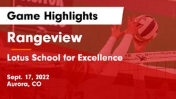 Rangeview  vs Lotus School for Excellence Game Highlights - Sept. 17, 2022