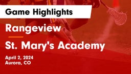 Rangeview  vs St. Mary's Academy Game Highlights - April 2, 2024