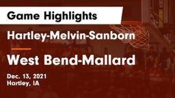 Hartley-Melvin-Sanborn  vs West Bend-Mallard  Game Highlights - Dec. 13, 2021