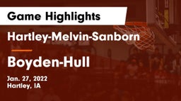 Hartley-Melvin-Sanborn  vs Boyden-Hull  Game Highlights - Jan. 27, 2022