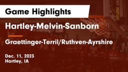 Hartley-Melvin-Sanborn  vs Graettinger-Terril/Ruthven-Ayrshire  Game Highlights - Dec. 11, 2023