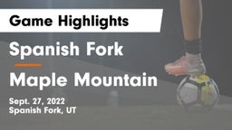 Spanish Fork  vs Maple Mountain  Game Highlights - Sept. 27, 2022