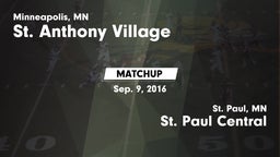 Matchup: St. Anthony Village vs. St. Paul Central  2016